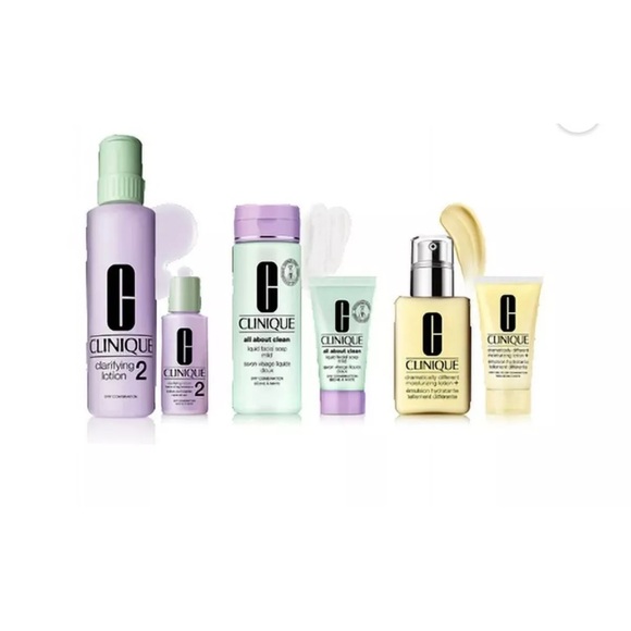 NWT CLINIQUE 2 Great Skin Everywhere For Dry Combination Skin 6 Piece Set - Picture 2 of 4